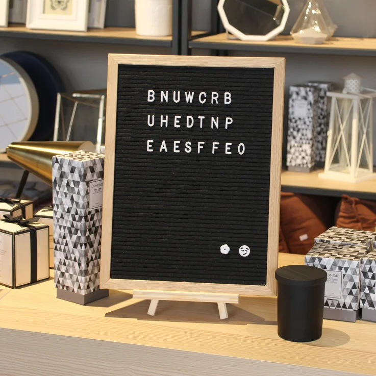  Hot selling wooden letter board 10x10 inch felt with