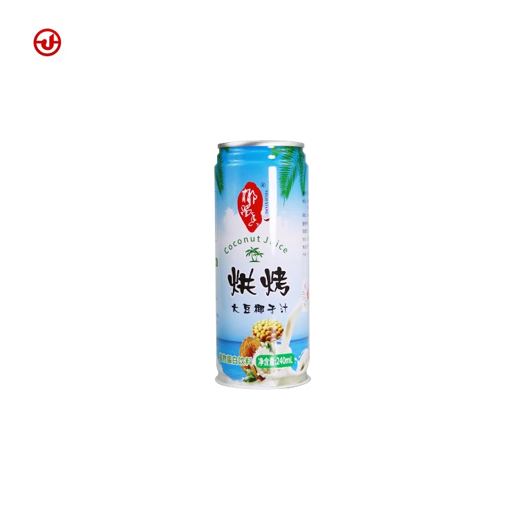 Factory Directly Wholesale Round Tin Can 200D 240ml Coconut Milk Cans Beverage Empty Can