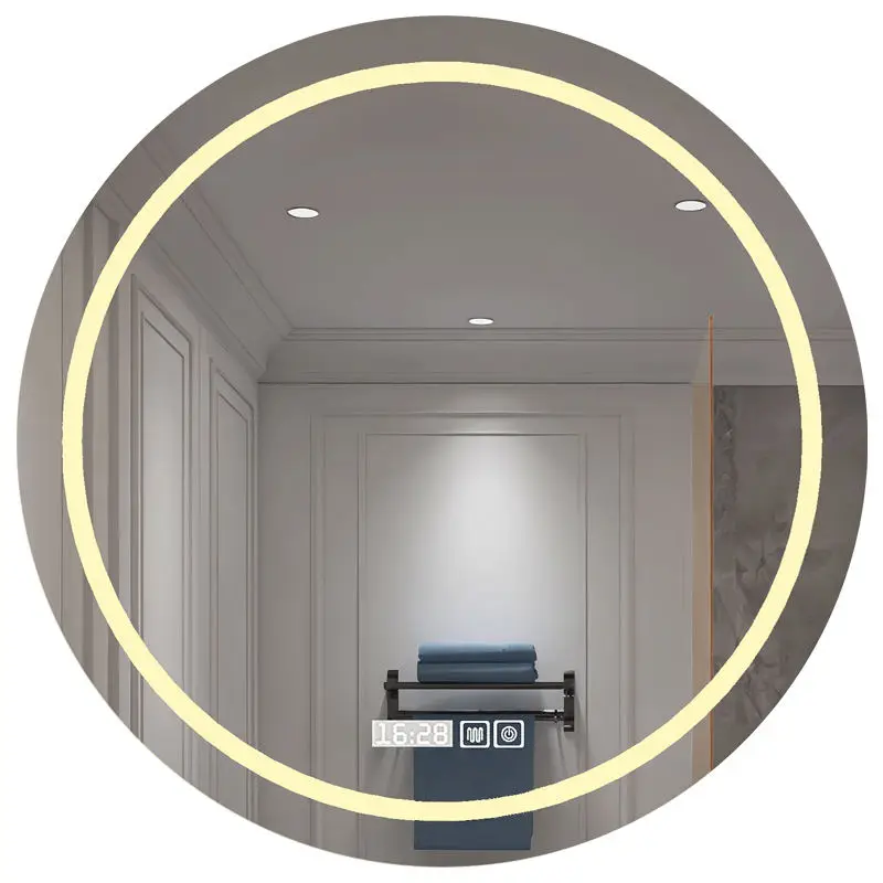 Intelligent illuminated led bathroom round Smart Mirror wall mounted decorative mirrors modern LED lighted Cosmetic mirror