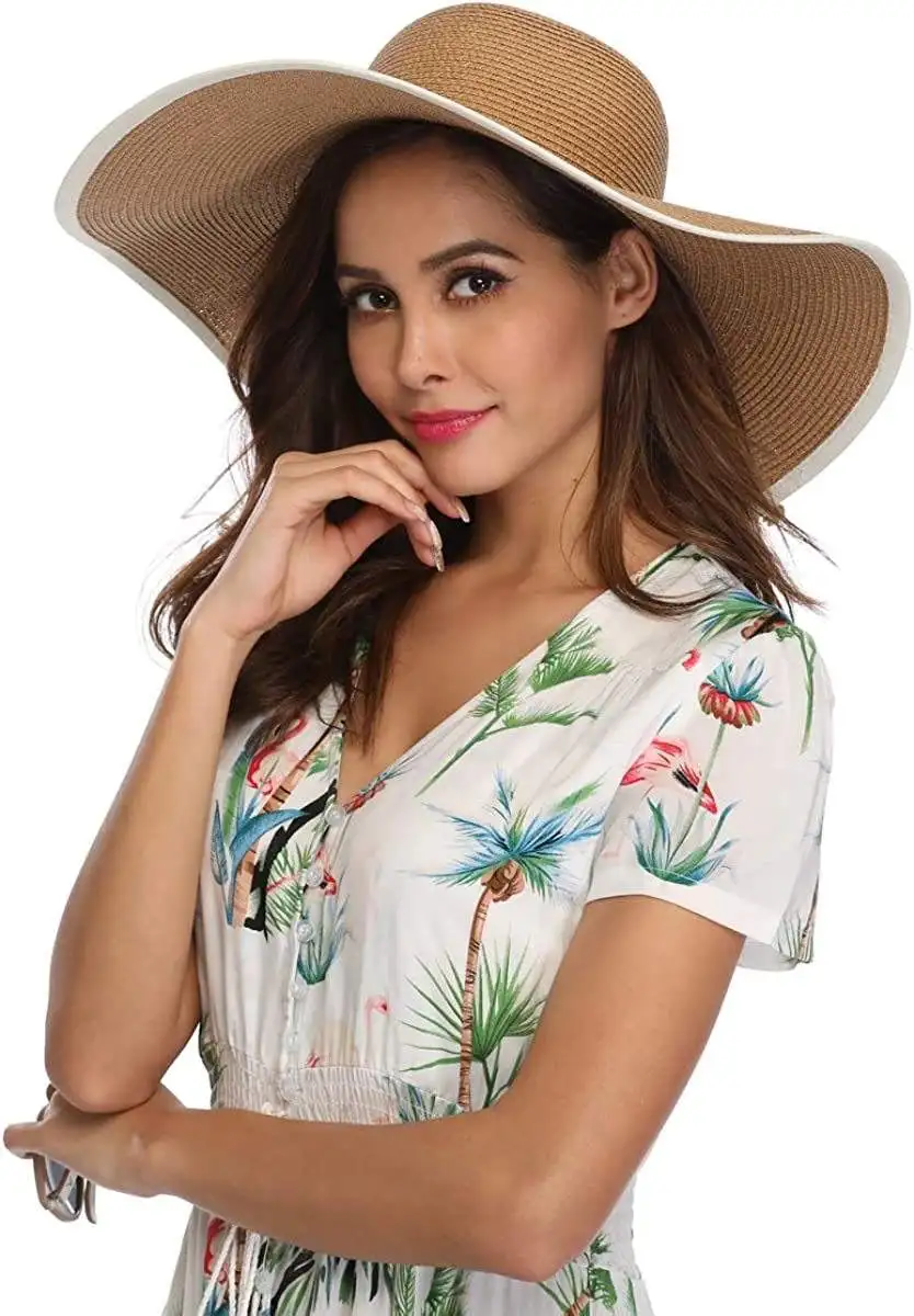 Ruimantike Womens Travel Holiday Island Summer Vibes Lady Beach Hat And Bag Set