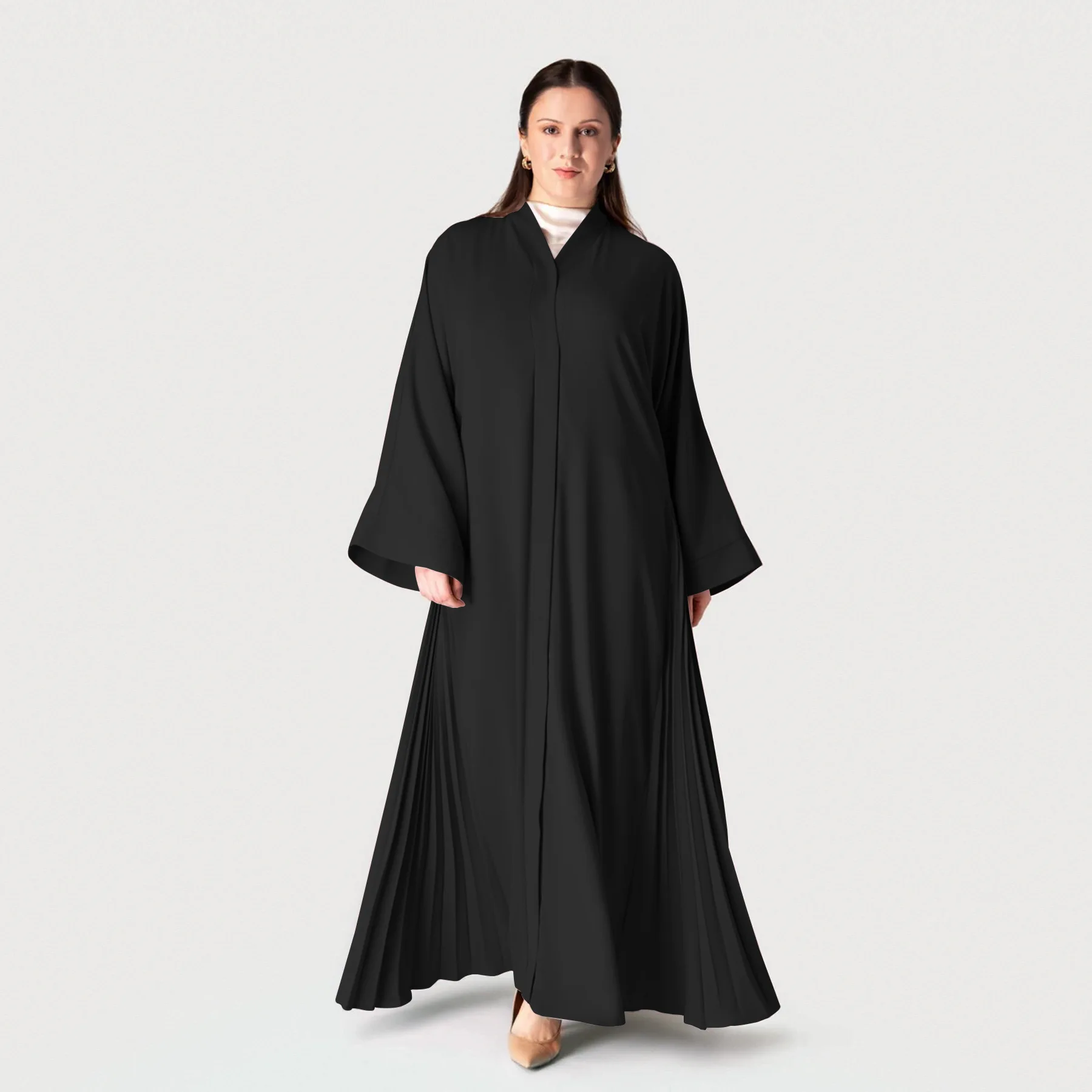 Wholesale Sharut 2025 Islamic Elegant Modest Abaya Kimono Dress for Women Open Collar Long Cardigan for Eid Ramadan Dubai Style