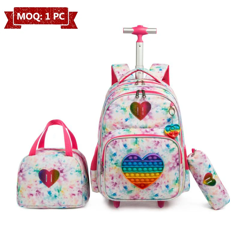 Wholesale Custom 3 In 1 Set Student Children School Bag Kids Wheel School Bags  Kids Luggage Sets Trolley School Bag