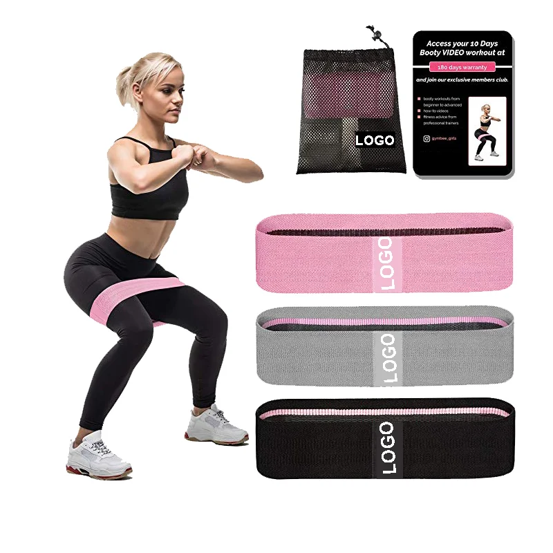 UPOWEX  Factory Suppliers hip bands Non Slip Fitness Long Custom Fabric bands Set Booty Resistance Bands