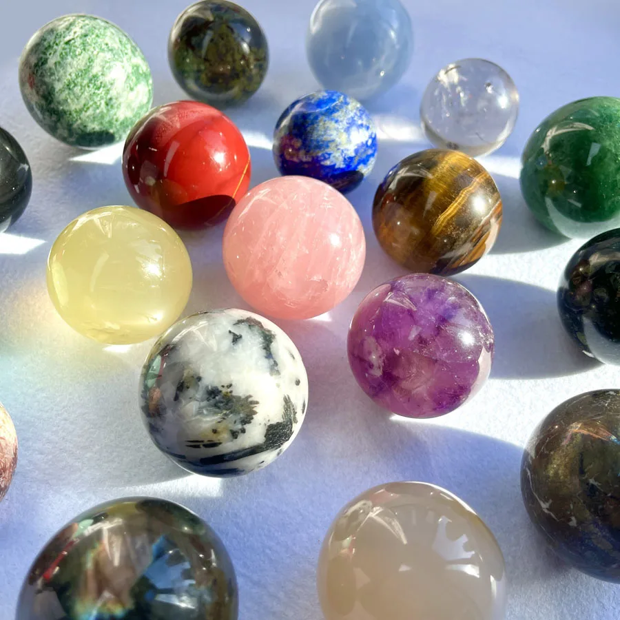 40mm-50mm Various Natural Amethyst Ball Rose Crystal Smokey Quartz Sphere Round Natural Crystal Sphere Ball