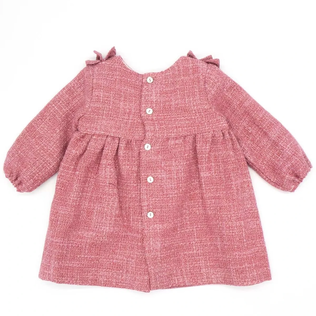 OEM private label elegant children clothes solid woven fabric princess dress pink party dress