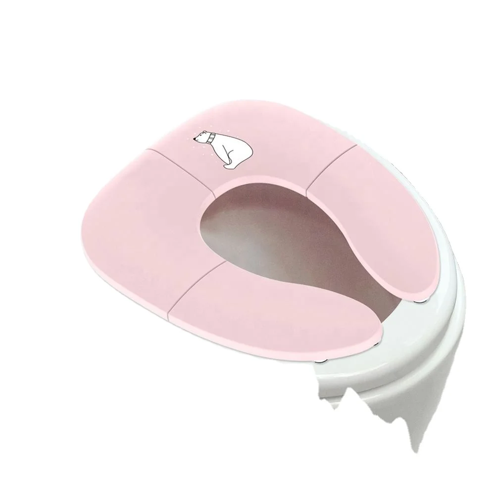 EN71-3 Approved Portable Folding Potty Seat Child Toddler Training Toilet Supplies Made of PP Material Plastic Animal Pattern