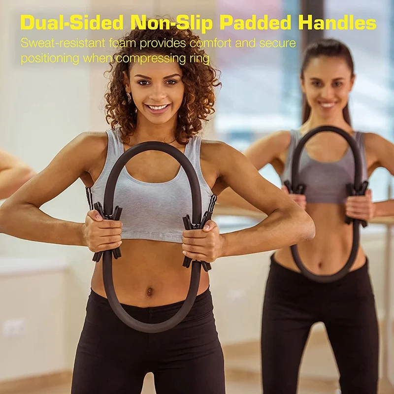 Yoga Fitness Ring Magic Circle set with handle Foam Pilates circle ring