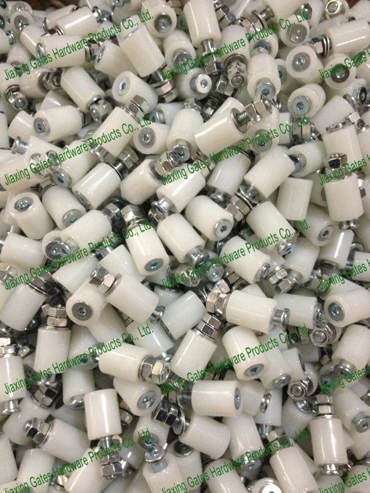 white zinc plated Nylon Roller Guide with steel plate