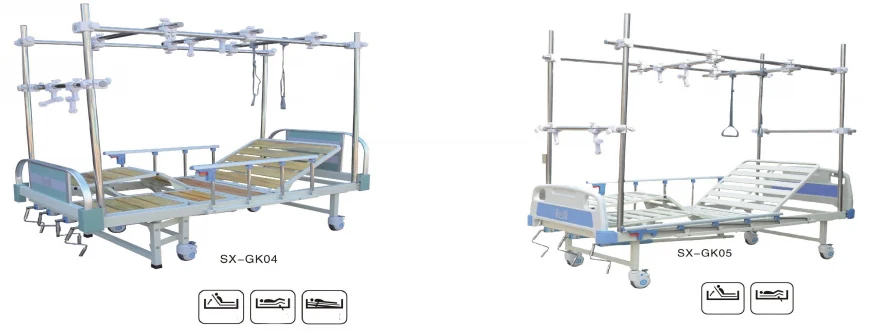 High quality medical furniture Orthopedic grade care bed with two functions manual lifting orthopedic traction bed