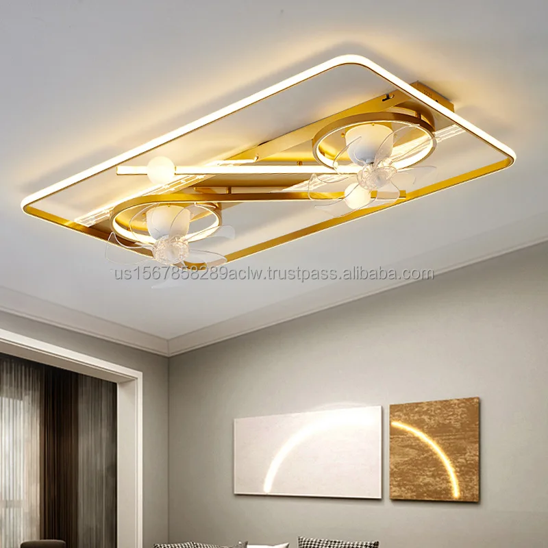 Living room bedroom table fan light three-color light source, lights with fans, six speed adjustment wind speed