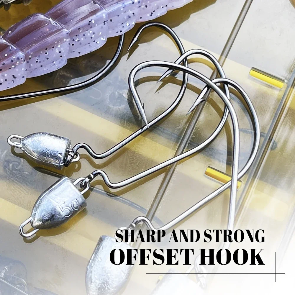 Spinpoler 3.5g 5g 7g 10g Lead Bullet Jig Head Fishing Hook Offset Worm Fishhook Texas Rigs Fishing Swing Jig Tackle Accessories