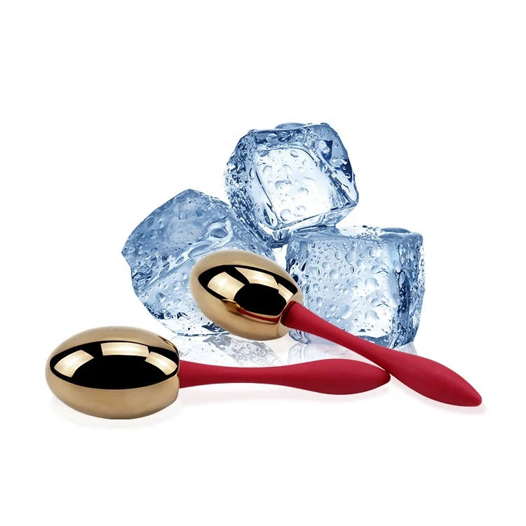 High-end 304 food grade stainless steel Ladies facial  Ice roller globes Massager for face skin care