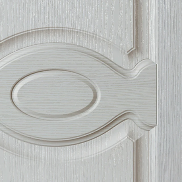 
GO-B10 Modern titanium white primer door skin panel wood grain moulded mdf/hdf door skin sheet 