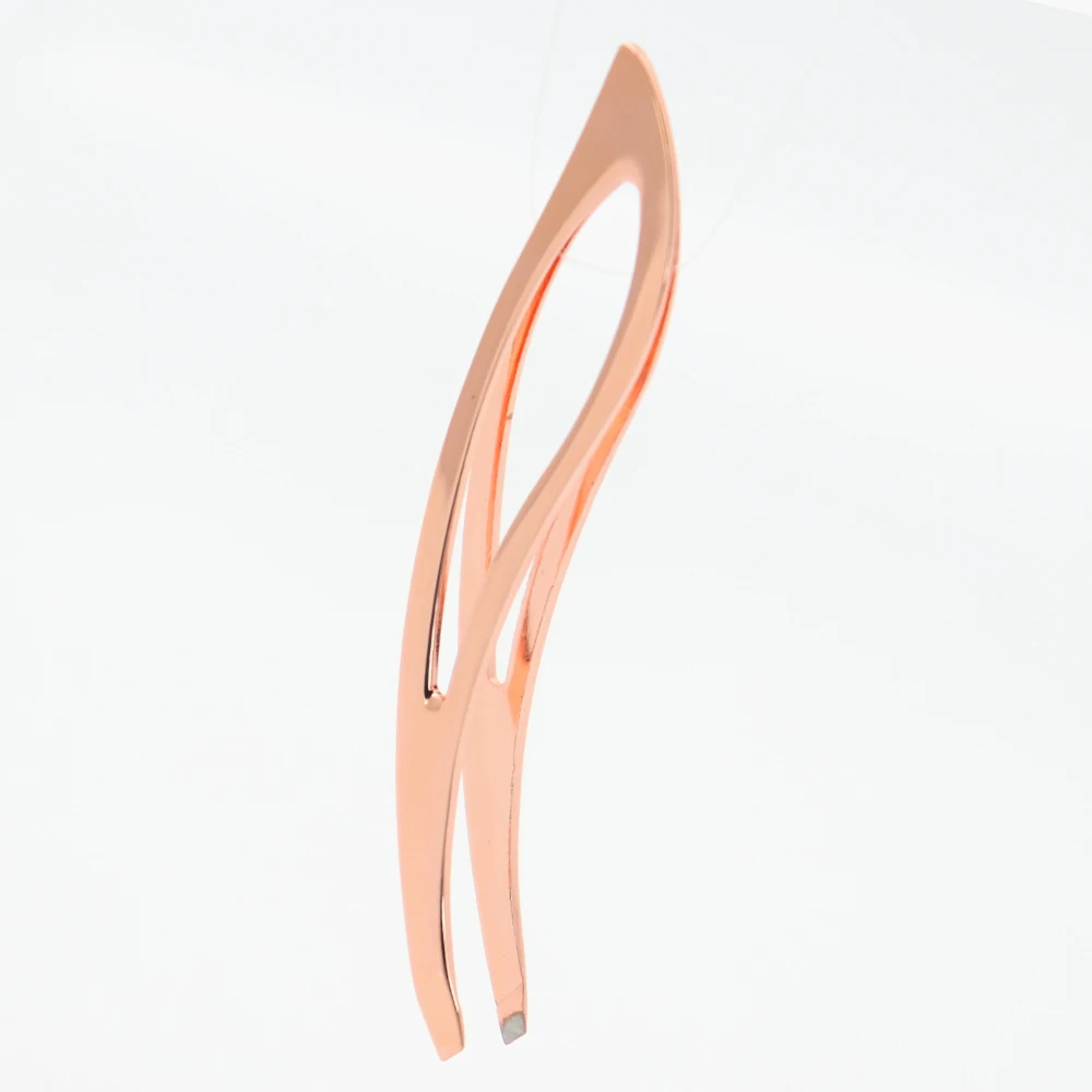 Оптовая продажа, высокое качество, розовое золото, индивидуальный логотип, пинцет для бровей, пинцет для ресниц, набор пинцетов