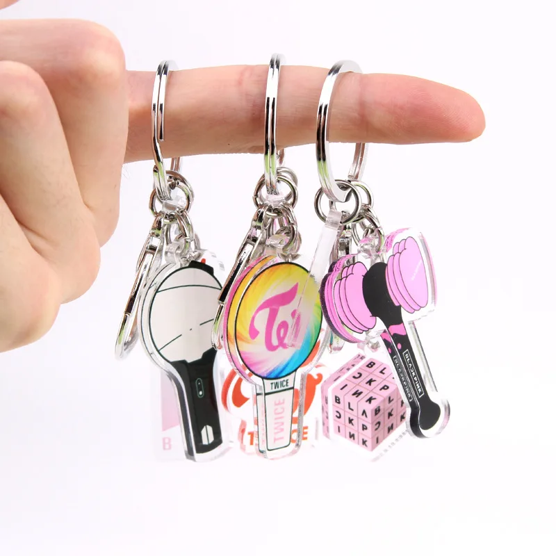 High quality OEM kpop idols fashion transparent custom plastic acrylic key chain keychains