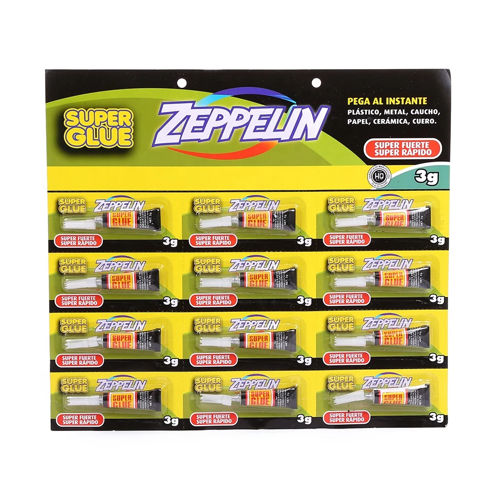 
Professional factory direct supplier ethyl cyanoacrylate 3g super glue for plastic/rubber/glass/metal/wood 