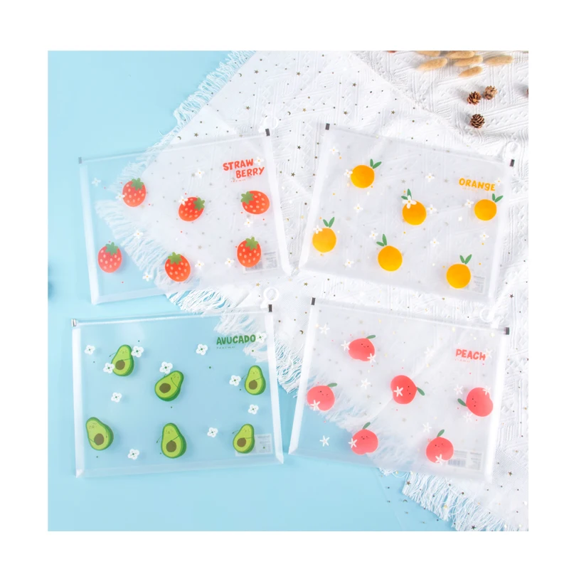 Custom PP Plastic A4 A5 B6 Envelope Document Snap Closure Folder Clear Button File Bag