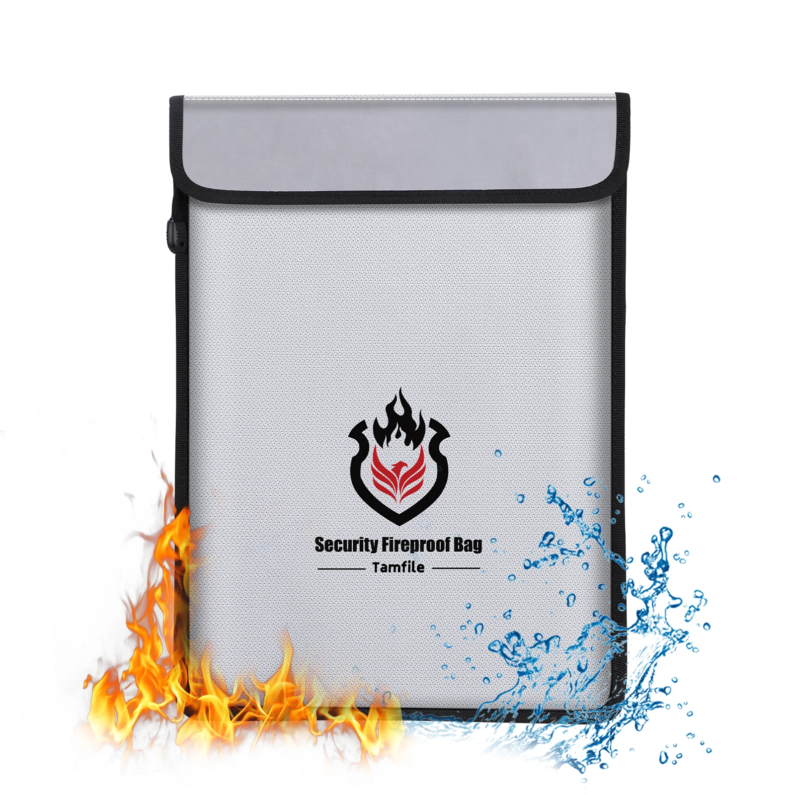 Zippered Fire Passport Money Credit Cards Travel File Safe Bags File Storage Fireproof Document Money Bag