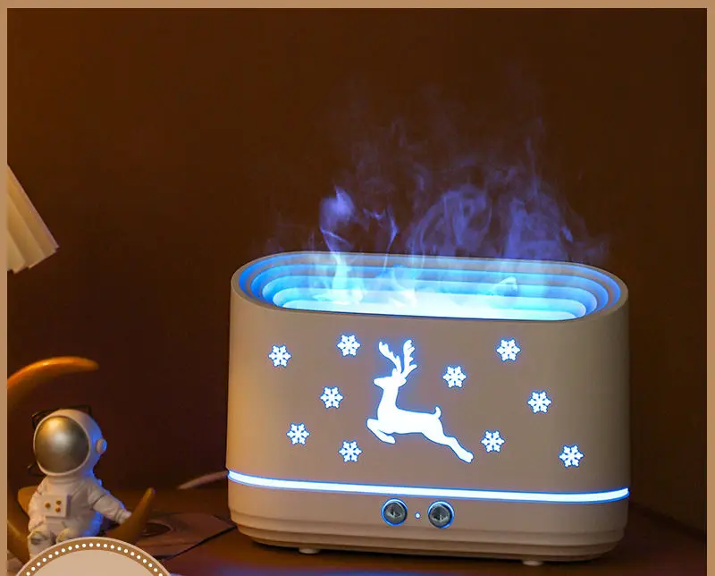 New 3d Fire Usb Humidifier Essential Oil 230ml Flame Aroma Diffuser Portable Air Humidifier With Simulation Flame Night Lig