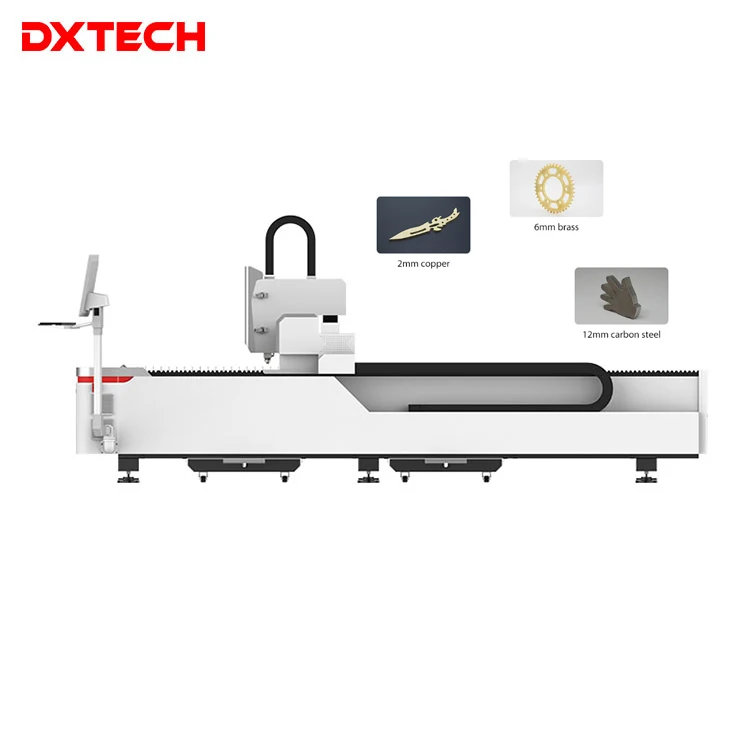 China Factory DXTECH laser 2000 Watts fiber laser cutting machine with single table automatic laser head