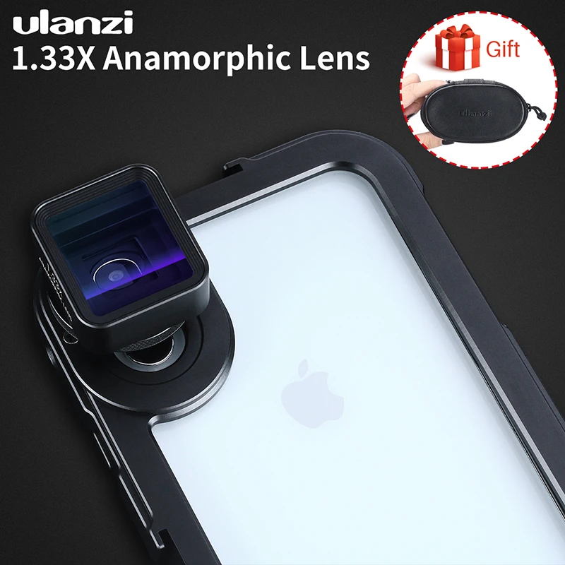 Ulanzi Universal 1.33X Anamorphic Phone Lens for iPhone Xs Max X Huawei P20 Pro Mate Movie Shooting Film  Making Phone Lens