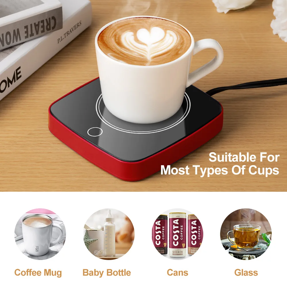 USB Coffee Mug Warmer:Smart Electric Coffee Cup Warmer for Desk with Auto Shut Off-Coffee Accessories for Home Office Desk