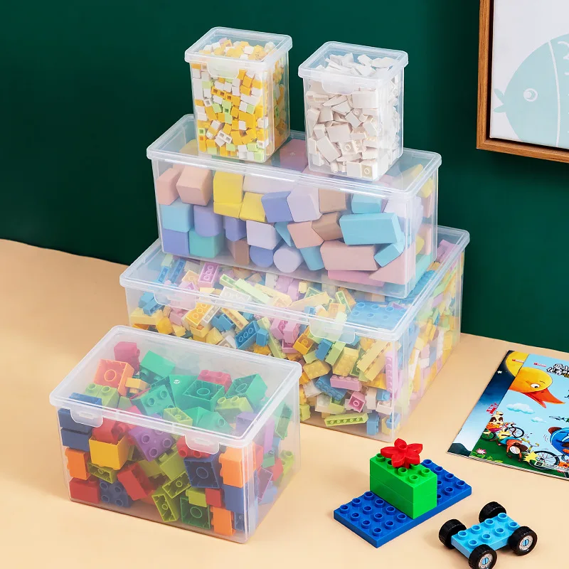 Block Transparent Plastic Storage Box Small 2800ml  Toy Organiser Household Storage Boxes
