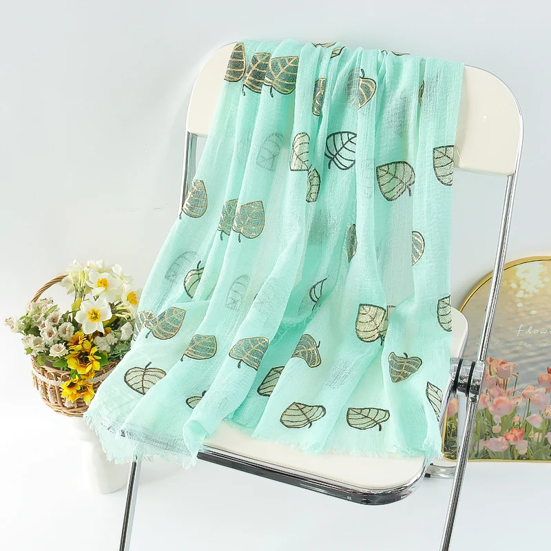 Custom Women Gold New Arrival Decoration Foil Dragonfly Print Shawl Pashmina Scarf