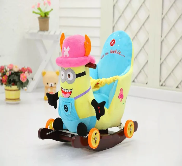 OEM/ODM Индивидуальные синие мягкие музыкальные плюшевые динозавры детские кресла-качалки игрушки с настоящей лошадью и золотым звуком