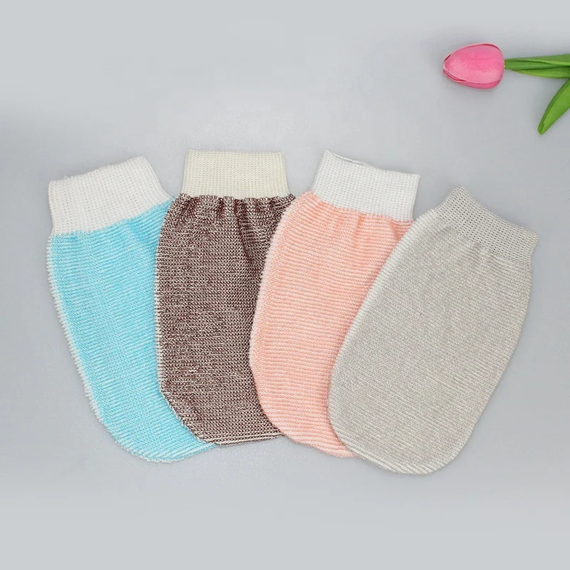 Organic Cotton Bamboo fiber Bath Gloves Exfoliating Gentle Body Scrubbing Delicate Sensitive Skins Hypoallergenic
