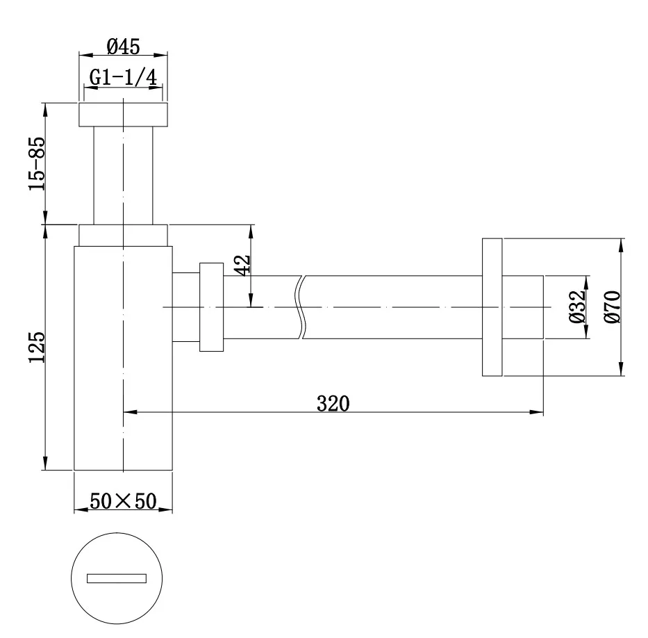 
BEST SALES Brass SQUARE siphon Gold 1 1/4