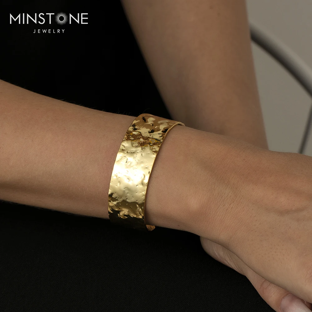 18K gold plated tranish free waterproof cuff for women girls gift handmade bracelet