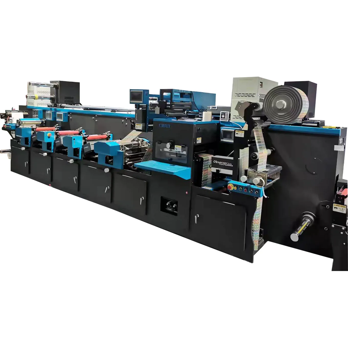 FDA-350-4C HONTEC Post-press equipment high speed flexo printing machine for Self adhesive label on glass bottle