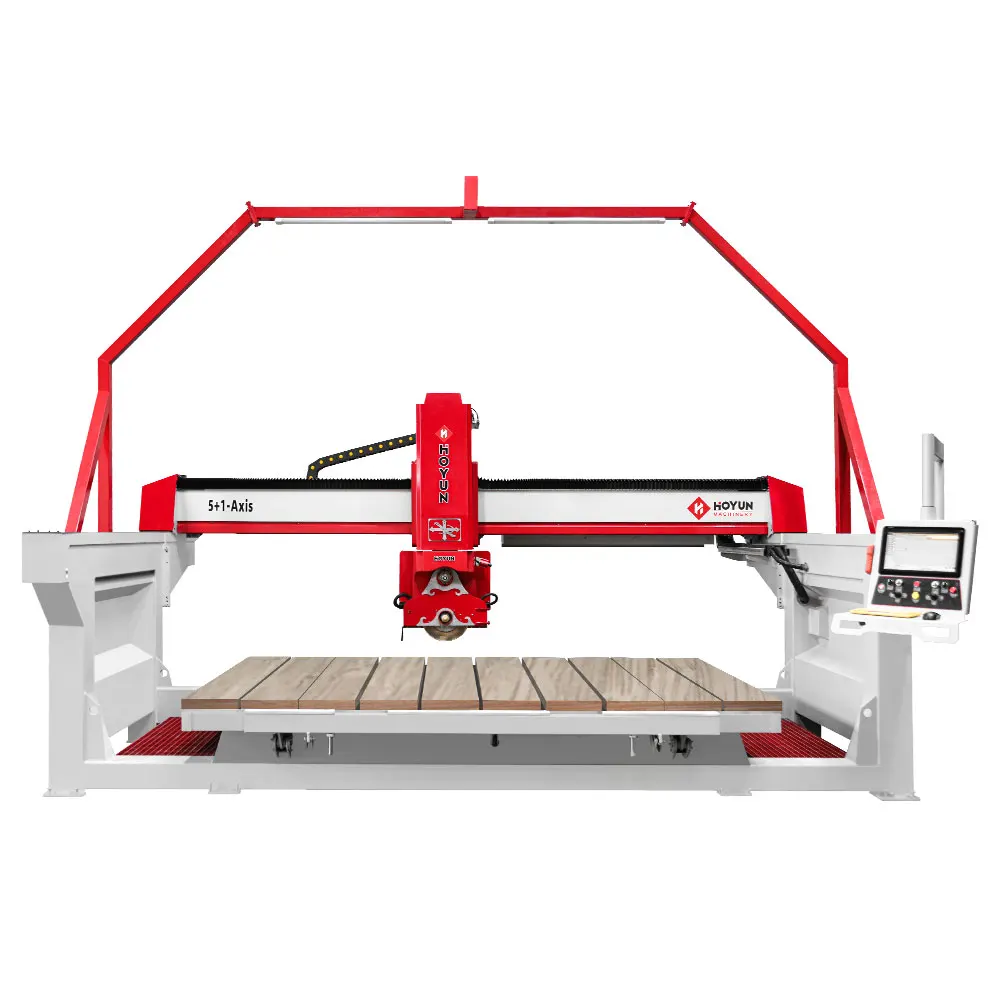 Hongyi 5+1 stone machinery cnc bridge saw