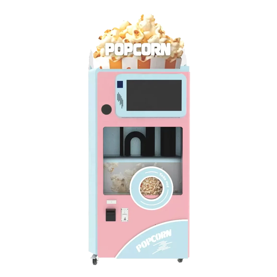 fully automatic  popcorn vending Machine selling 6 flavors customized design