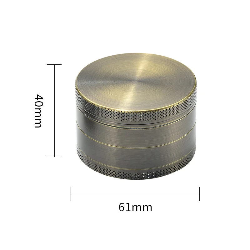 Wholesale New Arrival 61mm Zinc Alloy Metal Herb Grinder Custom 4 Layers Tobacco Grinder