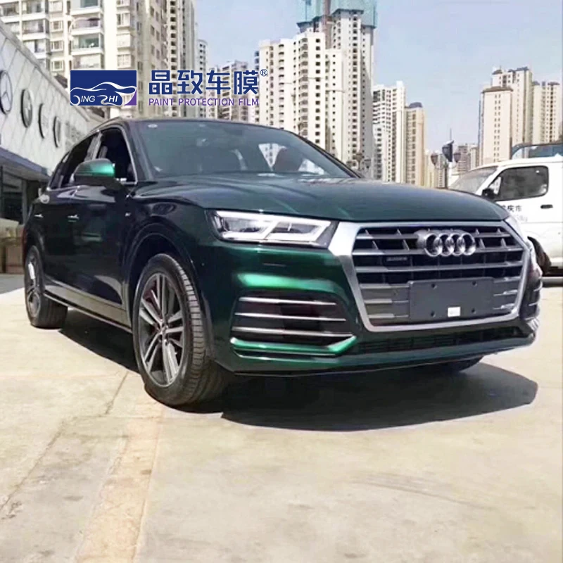 Суперглянцевая виниловая пленка цвета металлик полуночного зеленого цвета для автомобилей, 1,52X18 м, виниловая пленка для всего кузова автомобиля, зеленая матовая пленка