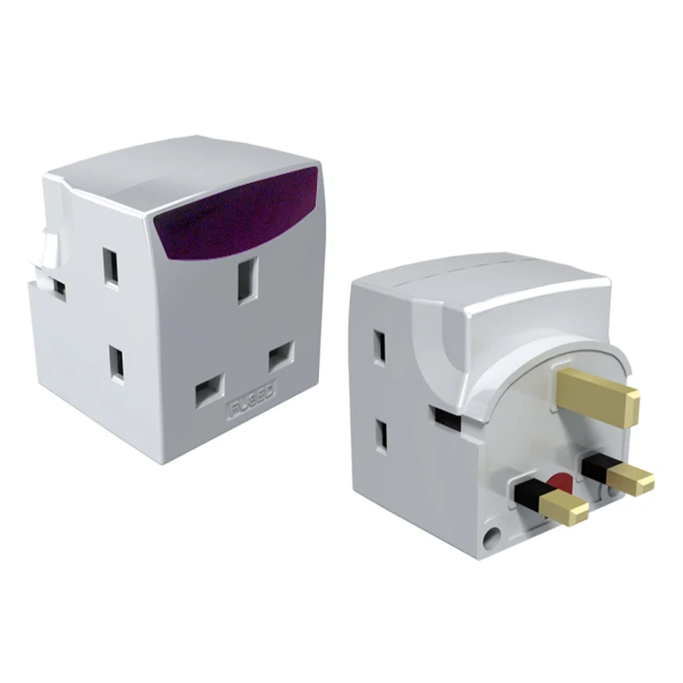 Many Hot Sale UK standard Multi Plug 3 Outlets Multi Wall Socket Plug Power strip