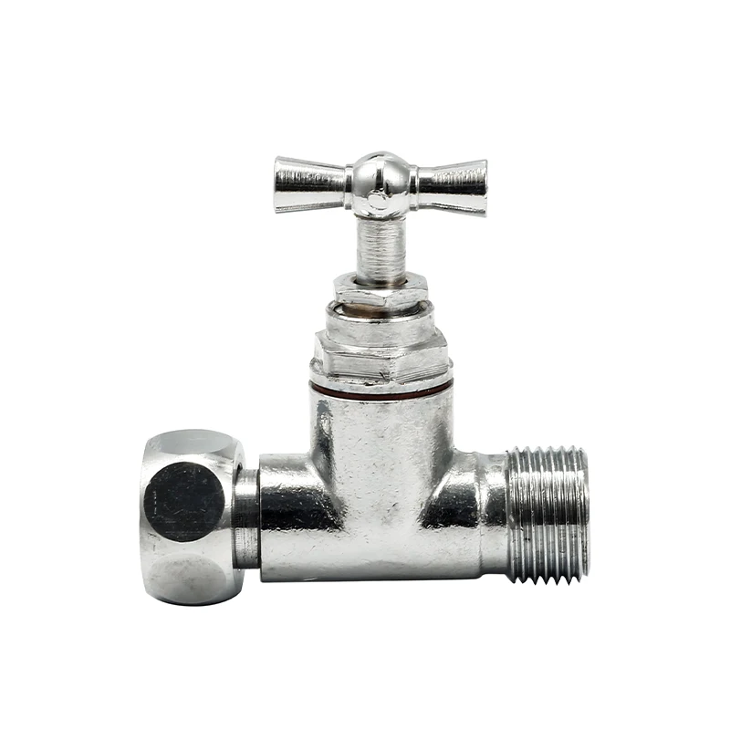 3/8 Inch Chrome Plated Mini Valve With Union-Cap Brass Angle Manual Thermostatic Radiator Valve For Temperature Control