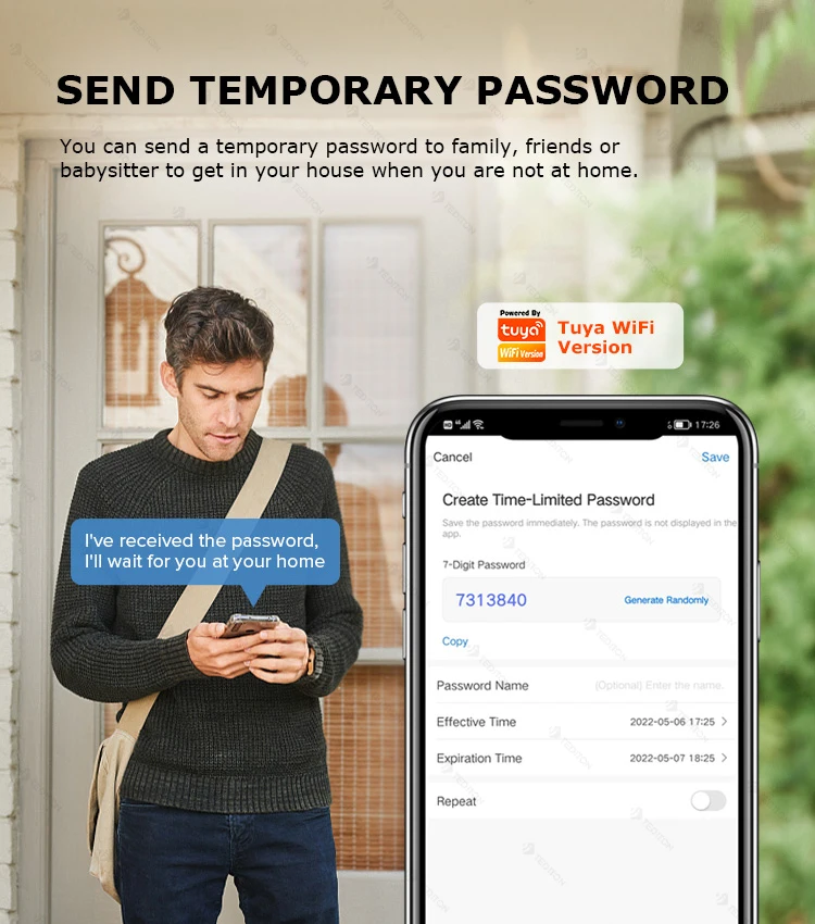 locksmith supplies cerradura inteligente tuya gate exterior main keyless wifi doorbell camera fingerprint biometric door lock