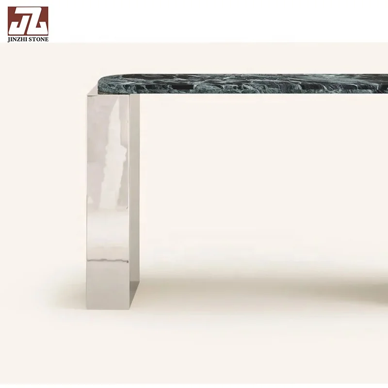 Marble Green Console Marble Table Top Casual  Table Fashion  Bench Handcrafted For Living Room Home