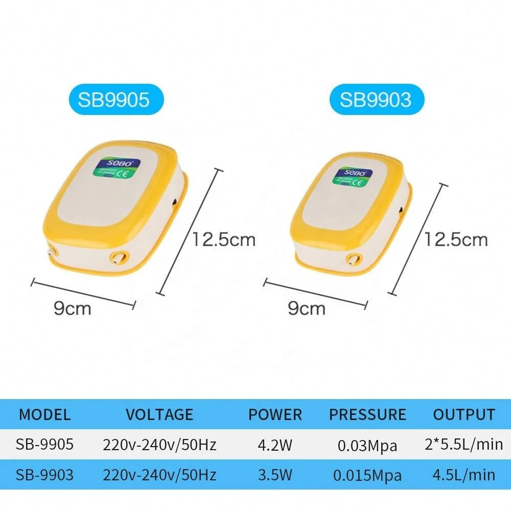 SOBO SB-9903A/9905A fish tank oxygen pump small fish tank silent aquarium oxygen machine air pump