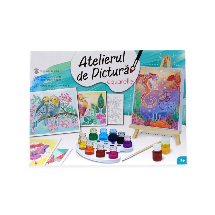 wholesale  Kids Canvas Painting Kit Pre Printed Canvas Set To Paint With Acrylic Paint And Brush