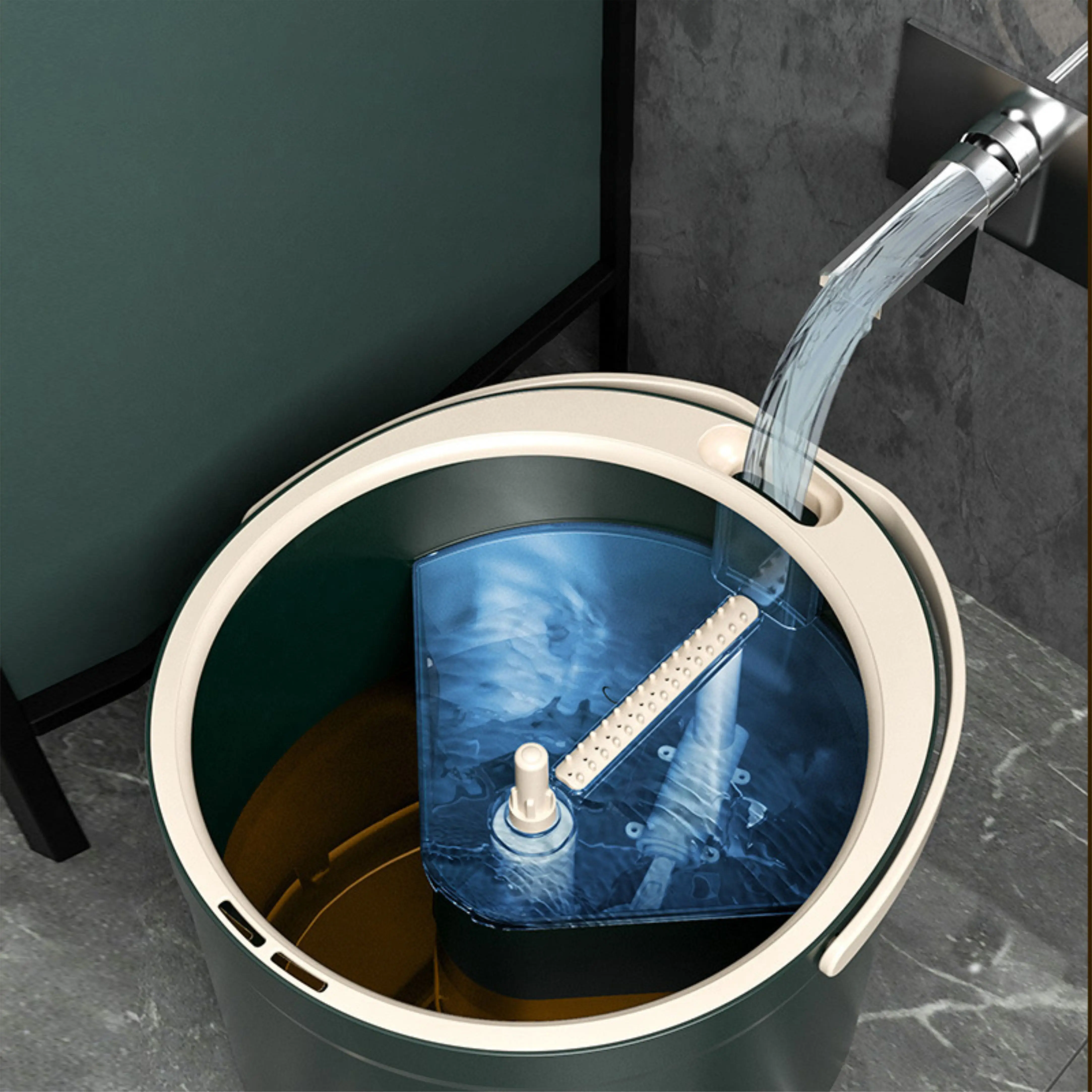 Jolech sewage separation rotate mop turbine cleaning sweeping cleaning household mop with bucket