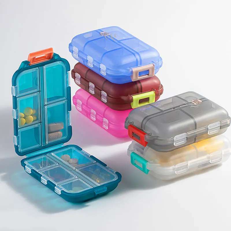 Portable Small  Pill Case Travel Pill Organizer Weekly Pocket Pill Box Dispenser for Purse Vitamin Fish Oil
