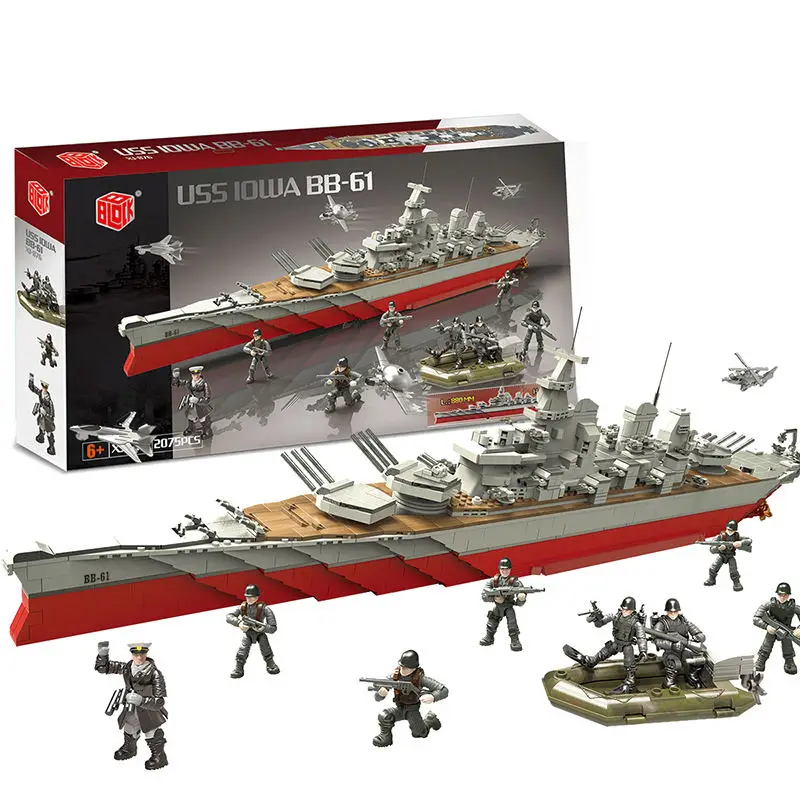 2075pcs Military Ships Building Block Toy Set With Military Figures Model Assembly Toys Educational Puzzle Block Toys