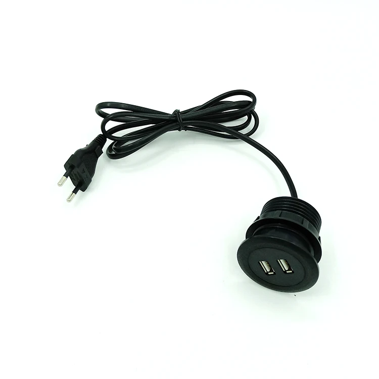 Office Furniture Desktop Socket 2 Port USB Charger dual usb charging outlet for UK/US/EU plug