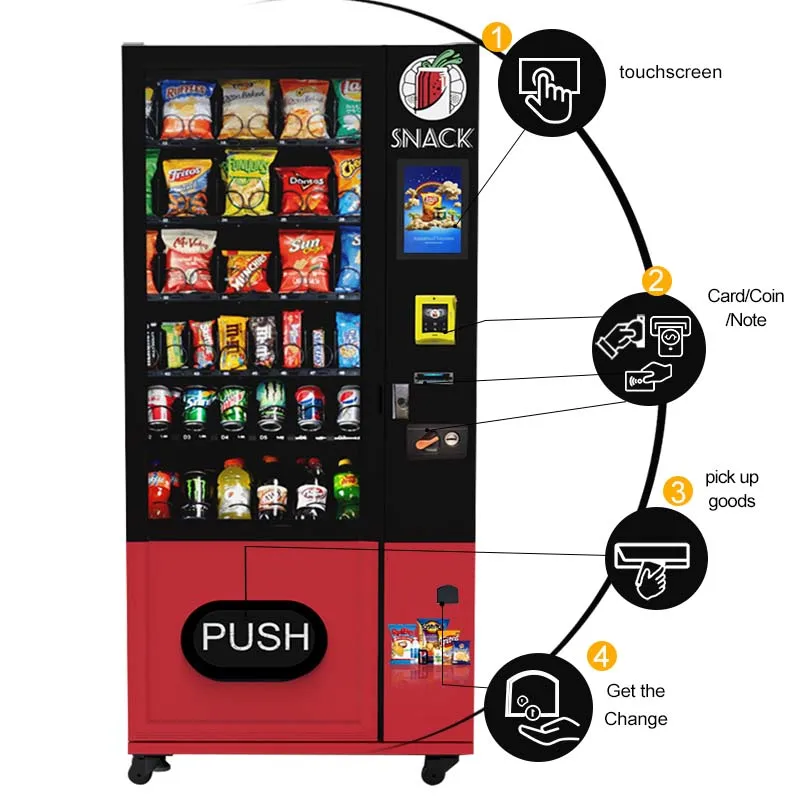 Europe CE ROSH 24-Hour Combo Vending Machine Snack Machines for Germany