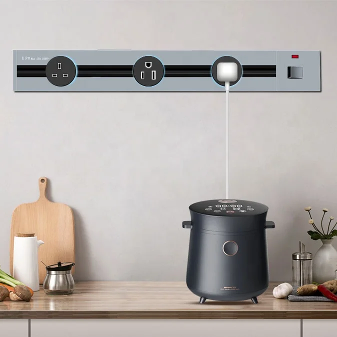 modern universal system wifi power surface wall aluminum alloy hidden kitchen us adapter electrical standard track socket