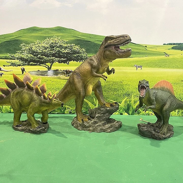 SE7ART Tyrannosaurus Stegosaurus Spinosaurus Fiberglass  Life Size Jurassic Park Square Decorations Dinosaur Statue Sculpture